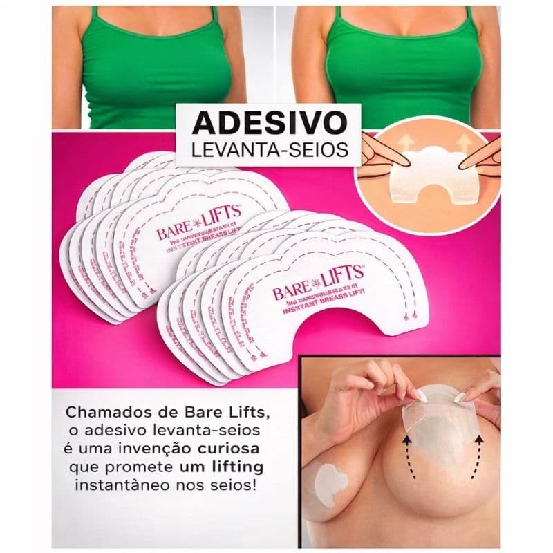 Adesivo Levantador de Seios Bare Lifts Sutiã Adesivo Discreto Confortável
