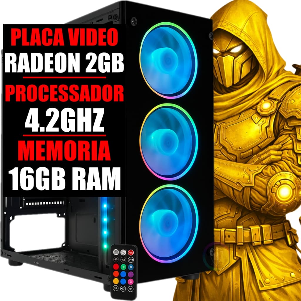 PC GAMER A10 4.2GHZ, PLACA VIDEO RADEON 2GB, 16GB RAM, SSD 480GB