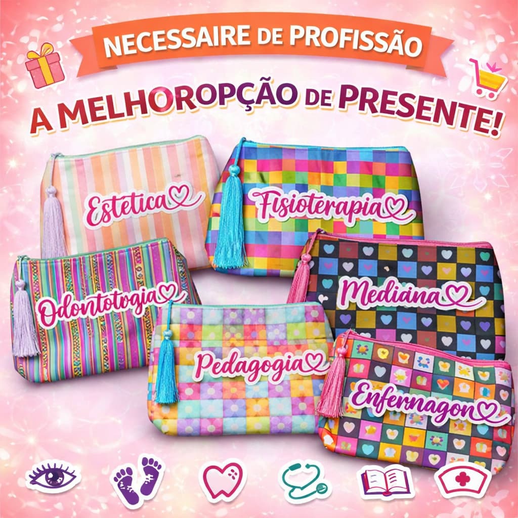 Necessaire Personalizada com tema Profissões- presente - Lembrancinha