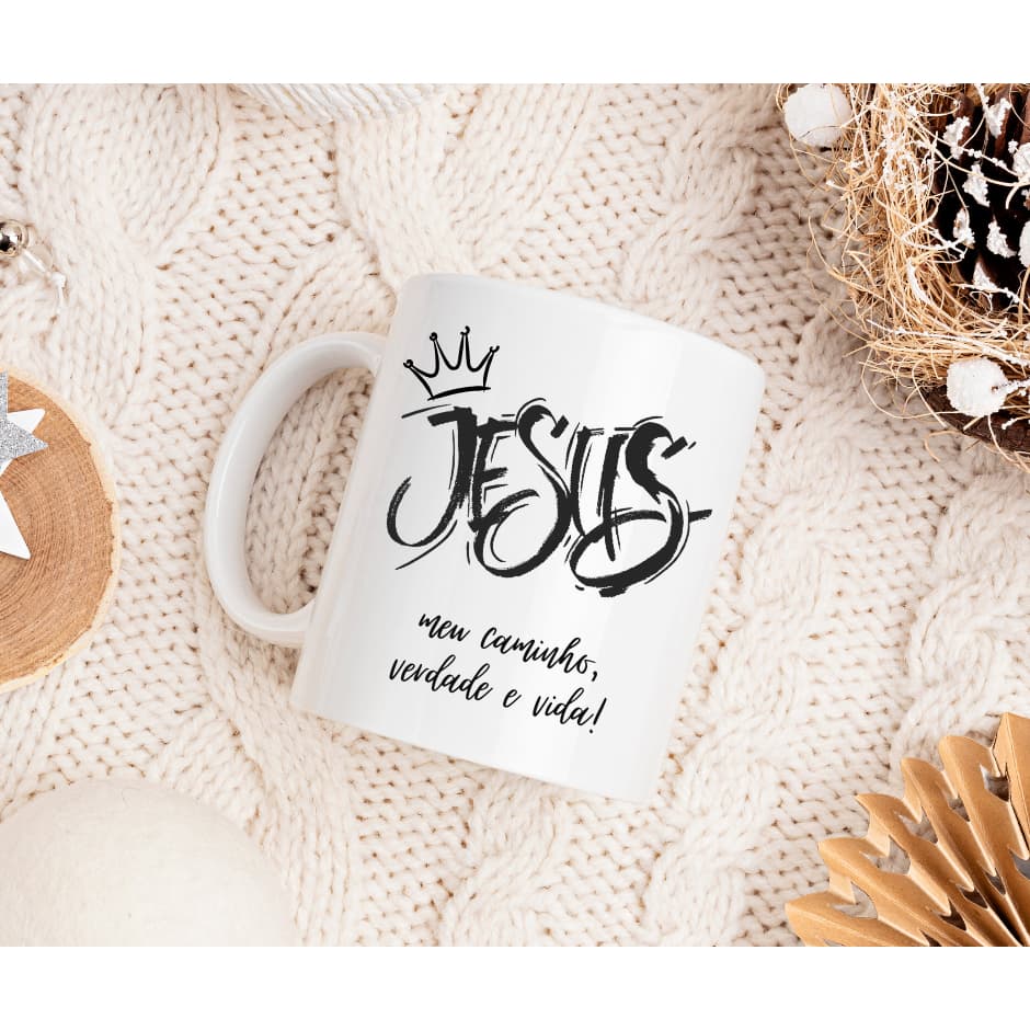 Caneca Jesus meu caminho verdade e vida 325ml