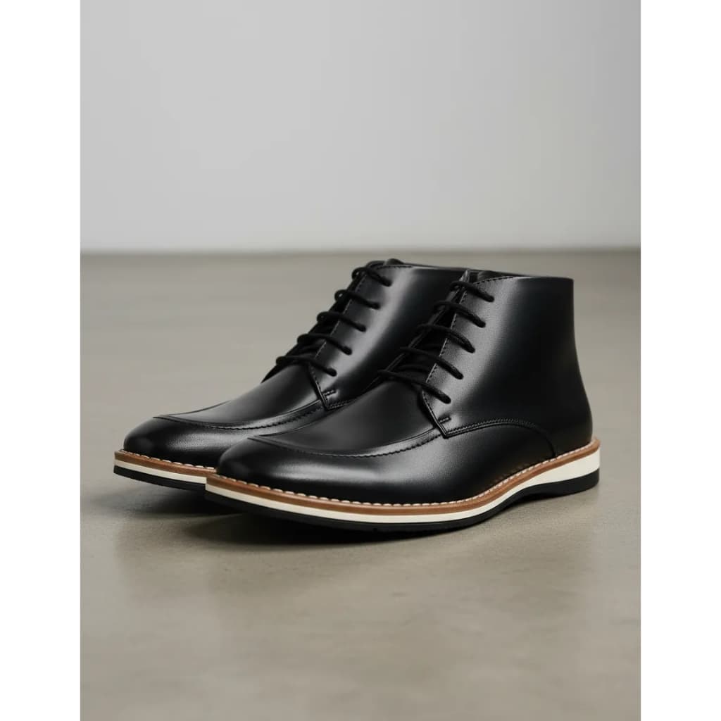 Bota Botina Couro Legitimo Oxford Esporte Fino Elegante Terno Igreja Social Casual Preto
