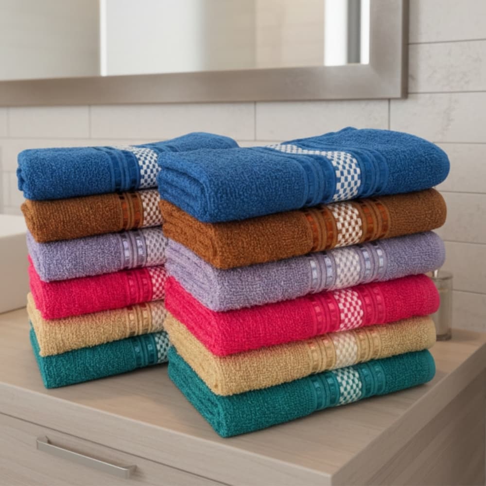 Kit de Toalhas de Rosto 50x80cm 100% Algodão Grande e Macia