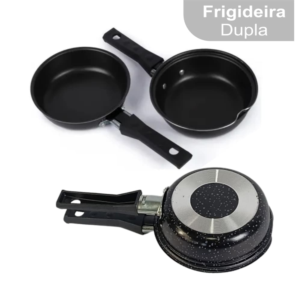 Frigideira Dupla Antiaderente Omeleteira Hamburgueira Cozinha Pratica