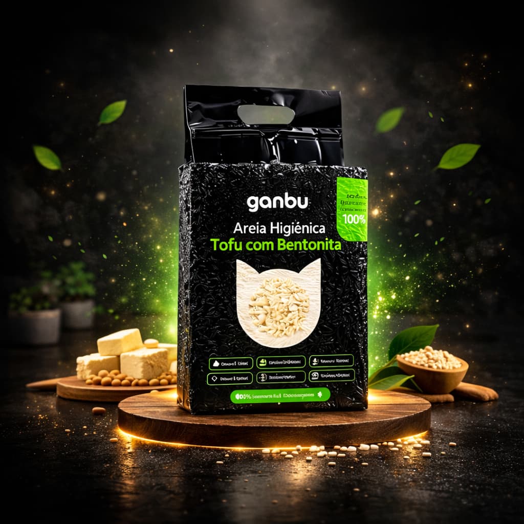 Areia Higiênica Tofu Para Gatos 2.1kg Ganbu Absorvente Biodegradável Controle De Odor para Pet