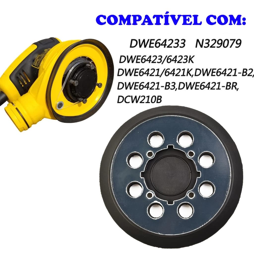 Base Suporte com Velcro Para Lixadeira Roto Orbital DWE6421