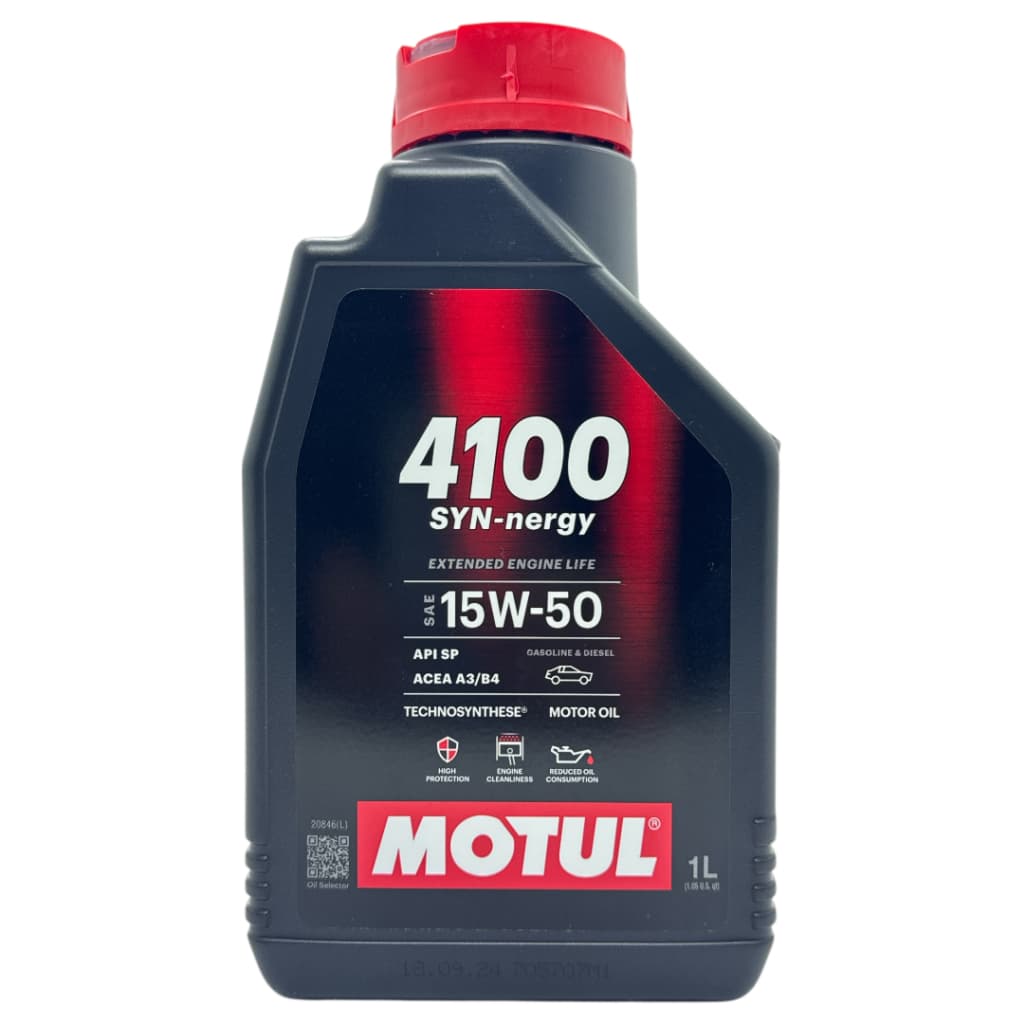 Óleo de Motor Motul 4100 Syn-Nergy 15w50 Api Sp | Acea A3 B4 Motores Gasolina Diesel Flex