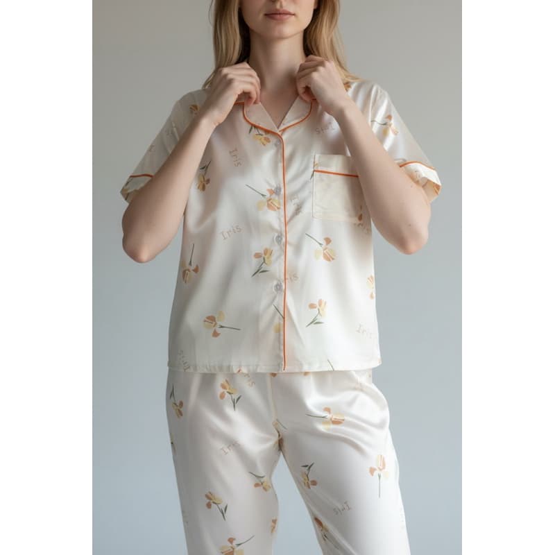 Pijama Americano blogueirinha americano Blogueira Algodão botão gestante amamentação