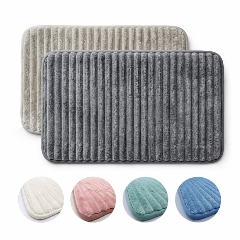 Tapete Banheiro Antiderrapante Canelado Microfibra 40x60 Super Macio Absorvente Secagem Rápida Premium