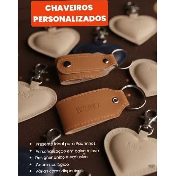 CHAVEIRO PERSONALIZADO PRESENTE PADRINHO MADRINHA CASAMENTO