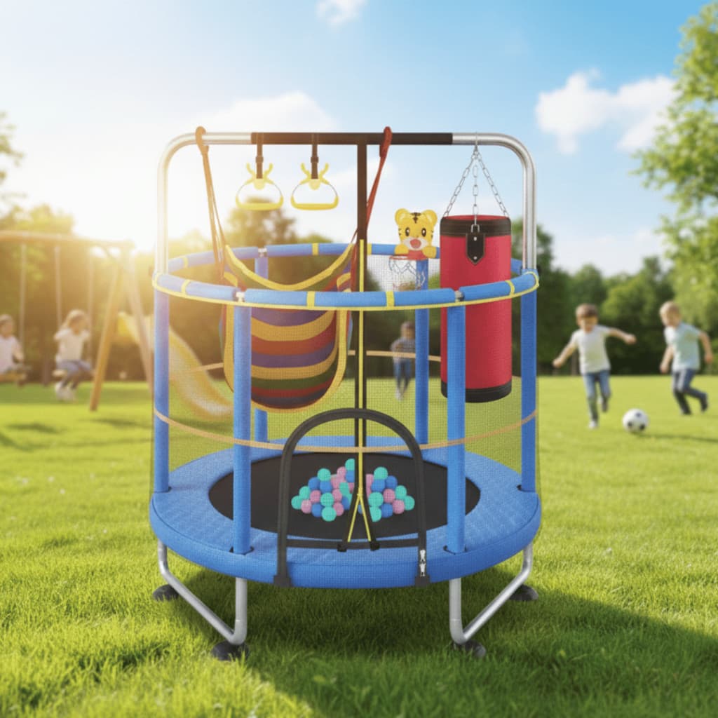 Pula Pula Infantil Cama Elástica com Acessórios Trampolim Regulável jump Varias Cores Infantil Crian