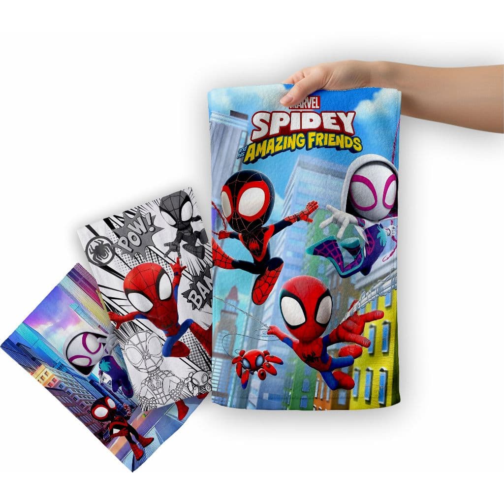 Kit Toalha de Rosto Mãos Pequena Temática Spidey