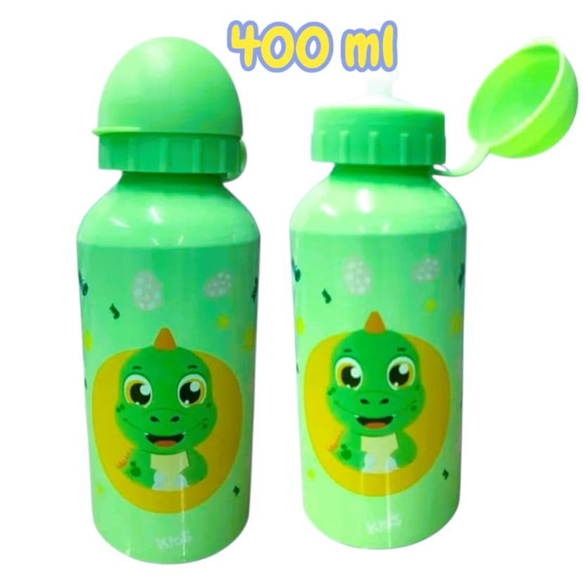Garrafinha de Água Infantil Dino 400ml  Squeeze– Garrafa Perfeita para Escola, Passeios e Lanche Tiba