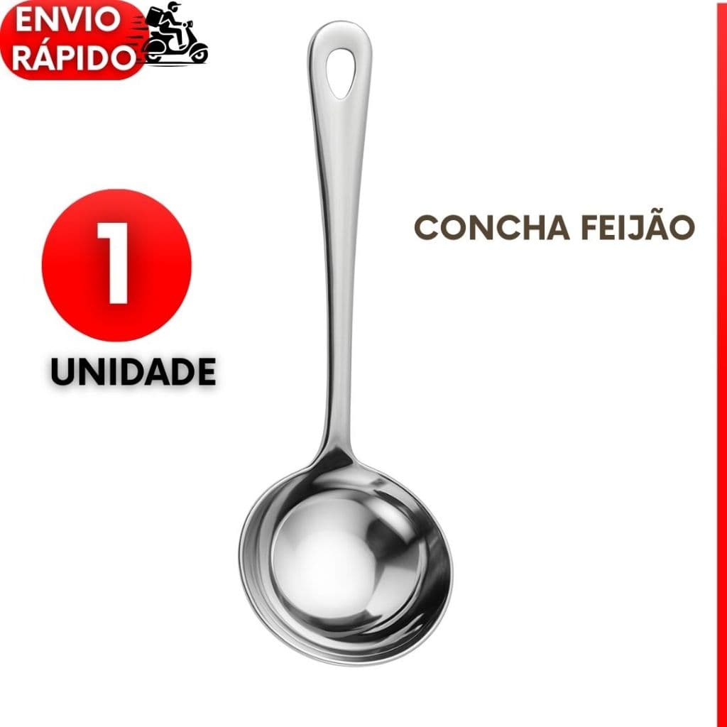 Conchas Concha para Feijão Aço Inox Premium Utensílio Cozinha Sopas e Caldos Restaurante Buffet