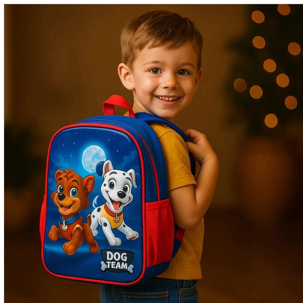 Mochila Infantil Patrulha Canina Costas Escolar Leve Escola Caderno Garrafa Bolsa Viagem Personagem