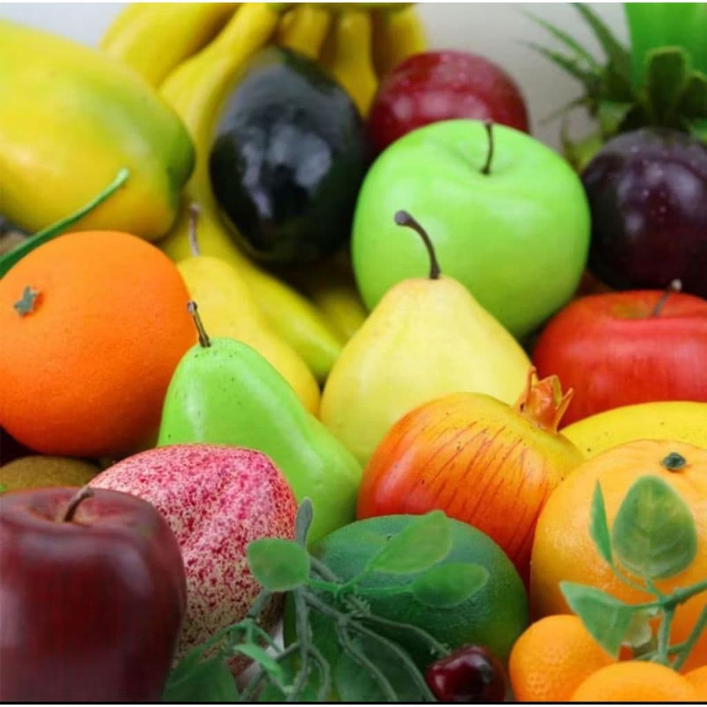 Kit 6 a 12 Frutas Tamanho real Sortidas Realista Artificiais Decorativas - FRUTA GRANDE