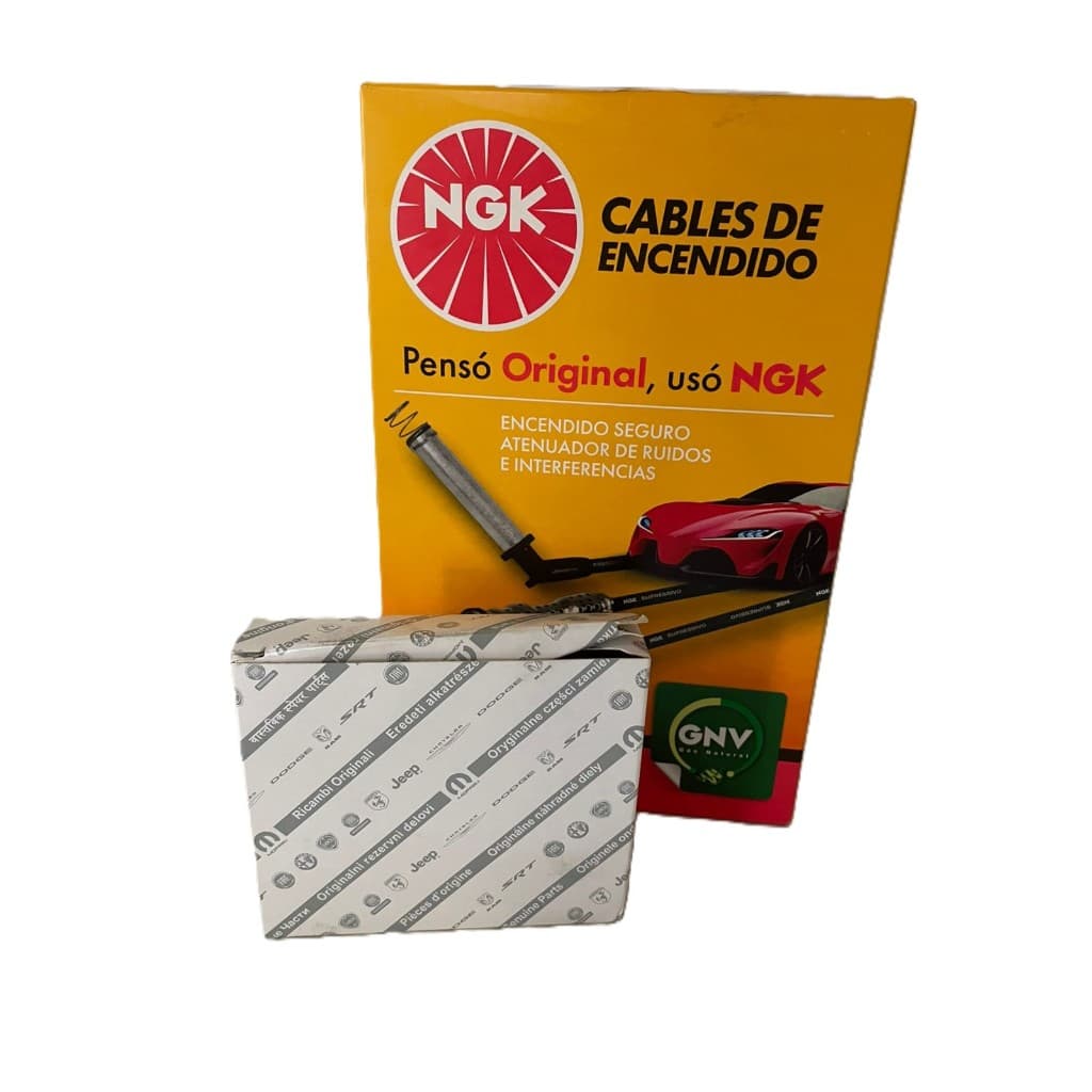 Jogo Cabos Ngk + Jogo Velas Fiat Uno 1.0 8v Fire