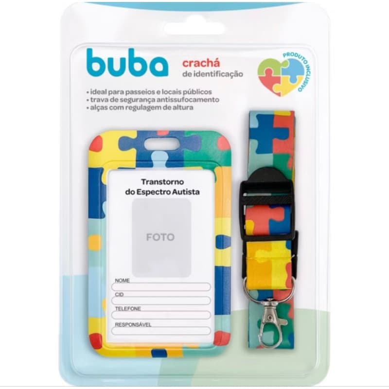 Crachá De Identificação TEA Autismo  Buba Com Regulagem Buba