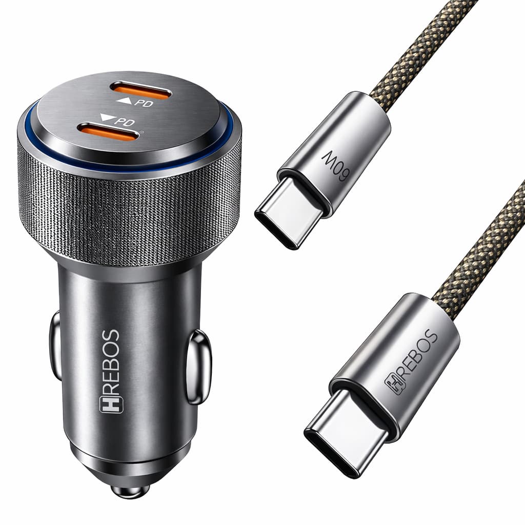 Carregador De Carro Turbo Veicular Iphone Samsung USB Tipo C Tomada Acendedor Cigarro 12V Rápido Adaptador Plug