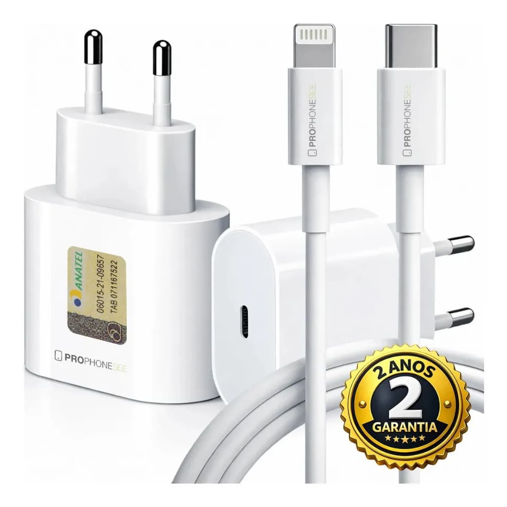 Carregador Celular Turbo para Iphone iOS Cabo 30W 11 12 13 Lightining Tipo C Fonte Original