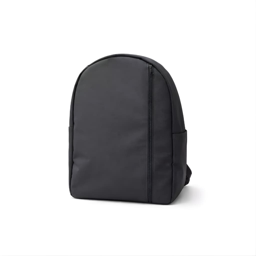 Mochila Unissex Escolar Faculdade Casual Preta Moderna com Zíper Lateral