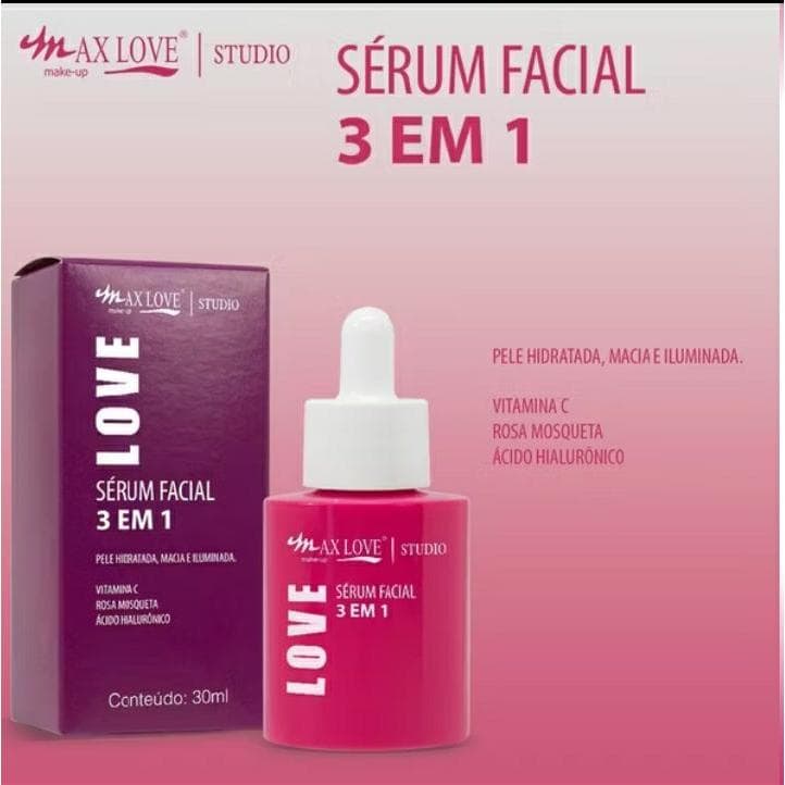 Sérum Facial 3 Em 1 Vitamina C + Rosa Mosqueta + Ácido Hialurônico - Max Love
