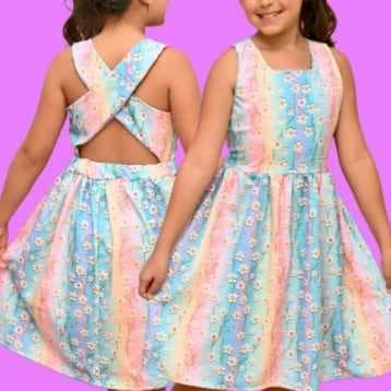 Vestido Infantil Menina Festa luxo Estampado Princesa Floral Alegre