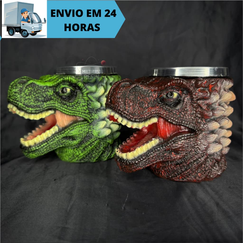 Caneca/Copo Dinossauro Tiranossauro Rex 3D Resina