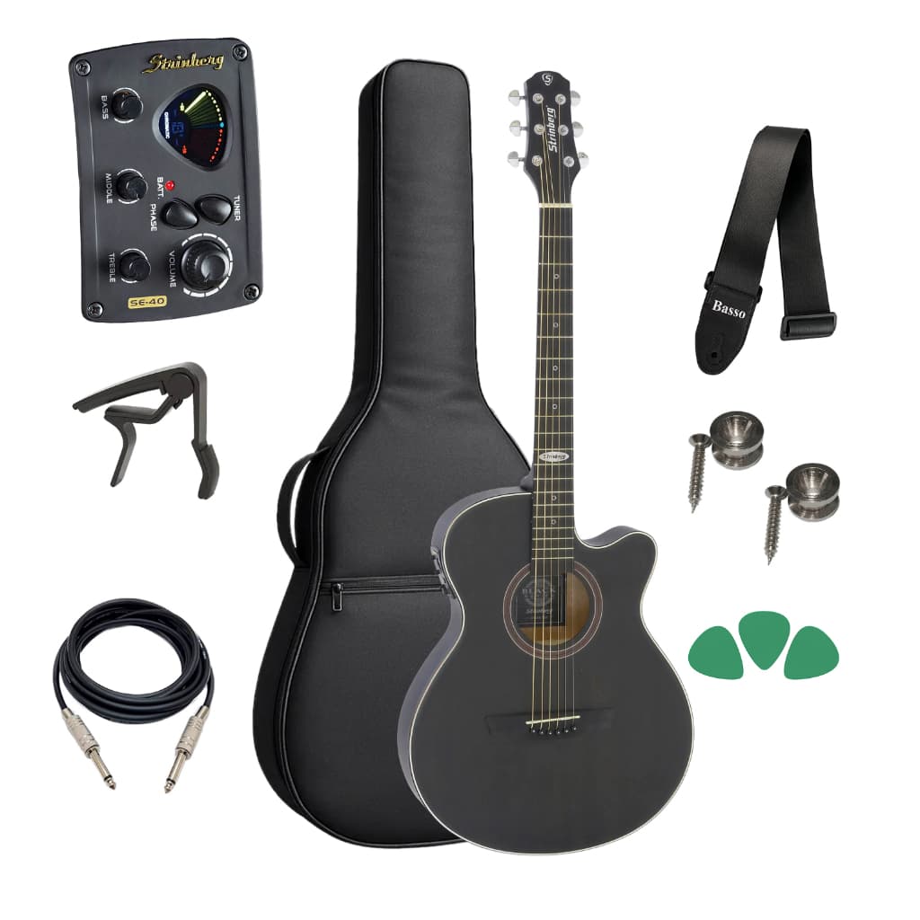 Violão Flat Fino Tabaco Strinberg Sf200 + Kit Completo Capa
