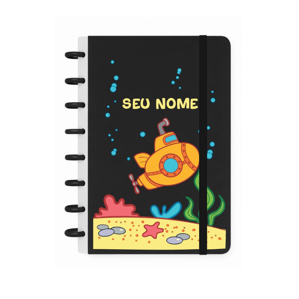 Caderno de Discos  Personalizado Com Seu Nome - Caderno A4, B5 e A5 -Submarino Kids-C27