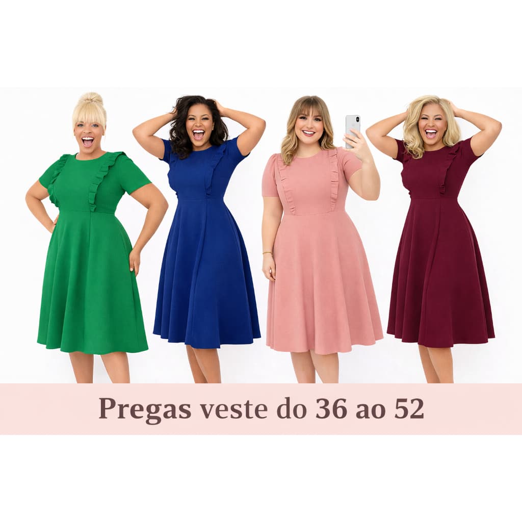 Vestido Evangélico Marsala Rodado Midi Godê Manga Moda Cristã Comportado Plus Size Vestido Moda Evangélica Tendência