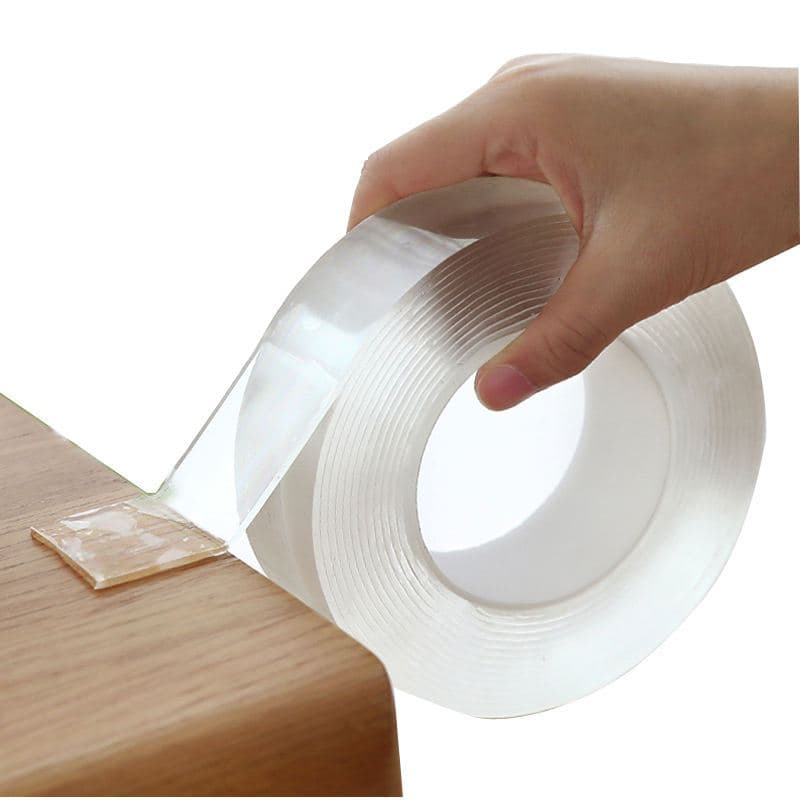 Fita Adesiva Dupla Face Forte 2CM x 5M Transparente, Lavável e Reutilizável, Fita Dupla Face Forte, Fita Adesiva Banana.