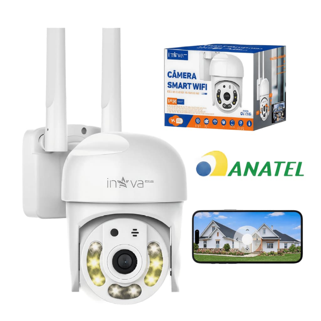 Câmera Ip Wifi Externa 360 Full HD Inova KV-725 Visão Noturna Colorida Prova D'Água Sensor Movimento