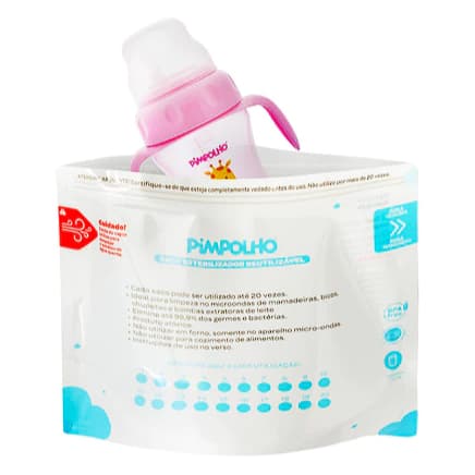 Saco Esterilizador Reutilizável 06 Unidades Para Micro Ondas Pimpolho