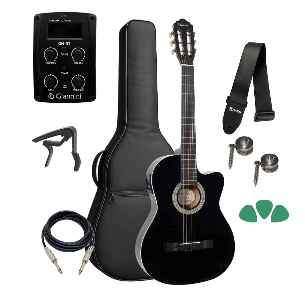 Violão Elétrico Giannini Sf14 Aço Flat Kit Capa E Acessorios