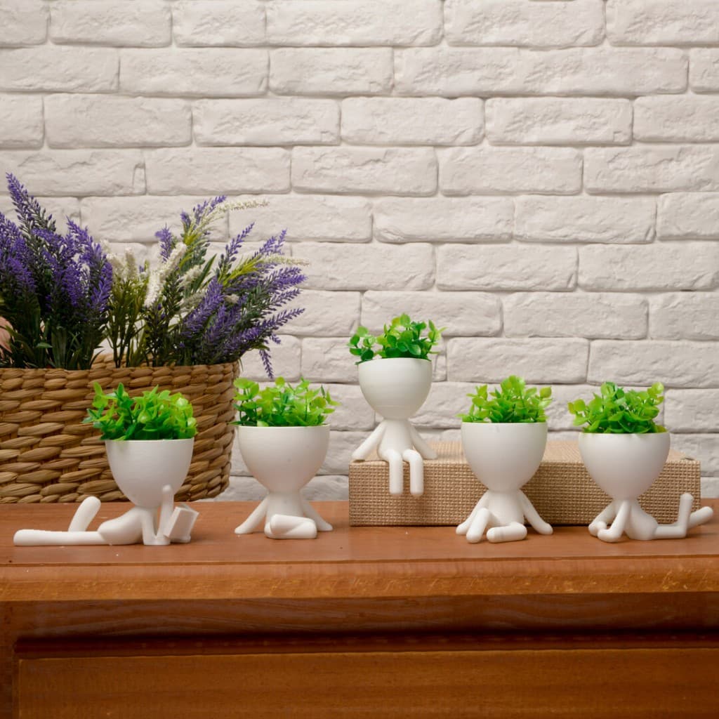 Kit 40 Mini Vasinhos  modelo e cor aleatórios com flor artificial inclusa para Decoração decorativo tamanho mini