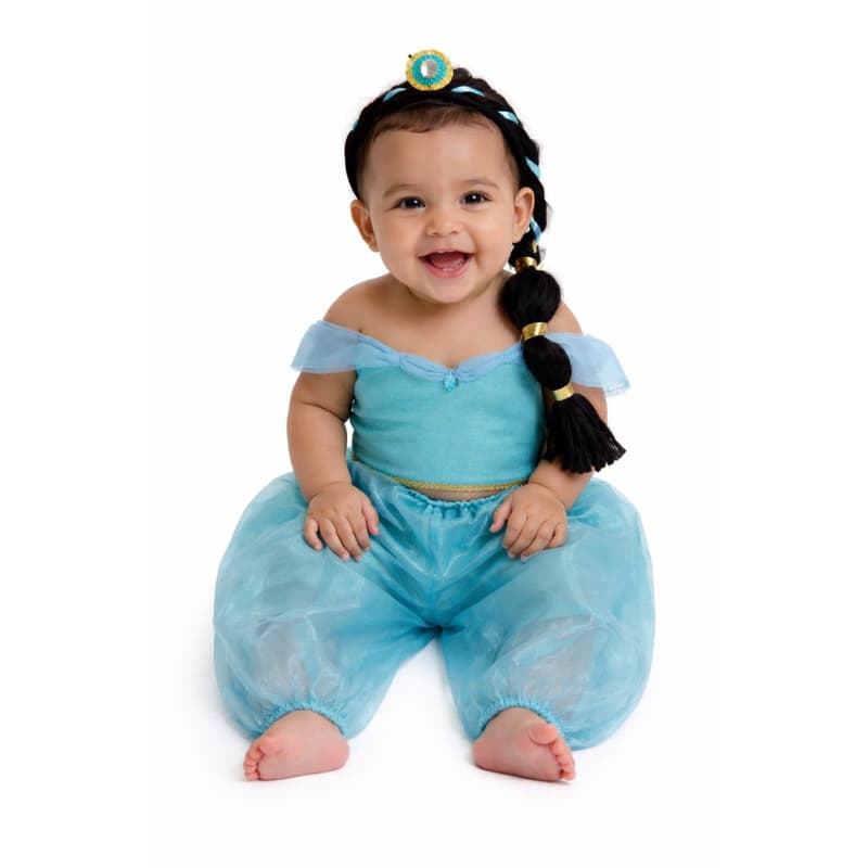 Fantasia Jasmine Odalisca infantil bebê romper princesa Jasmine Aladim mesversario