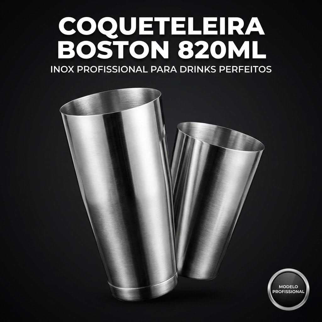 Coqueteleira Boston 820ml Inox Profissional Bar Drinks Mixologista Bartender