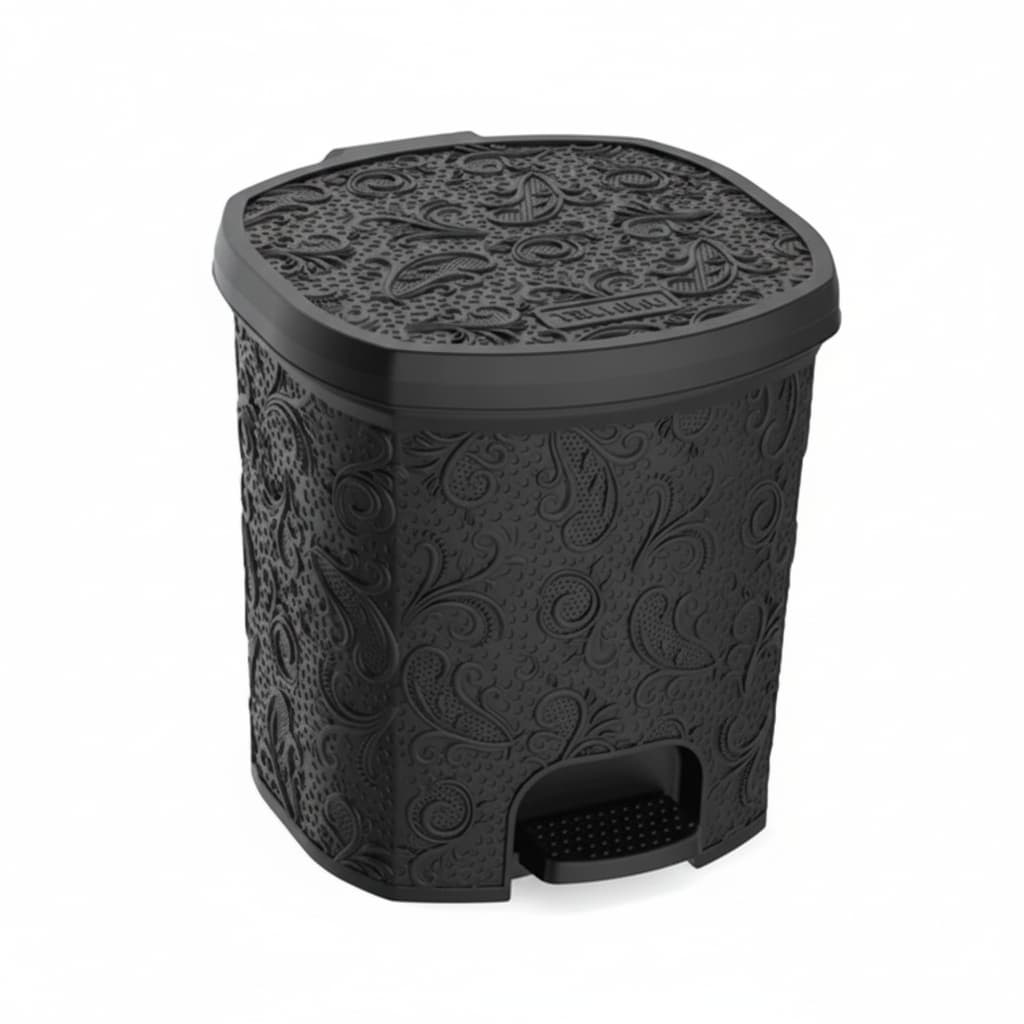 Lixeira Floral Preta - Uninjet  8L