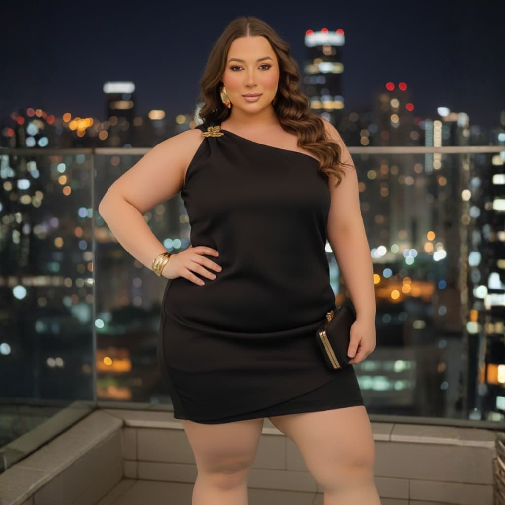 Vestido Shorts saia plus size alfaiataria premium
