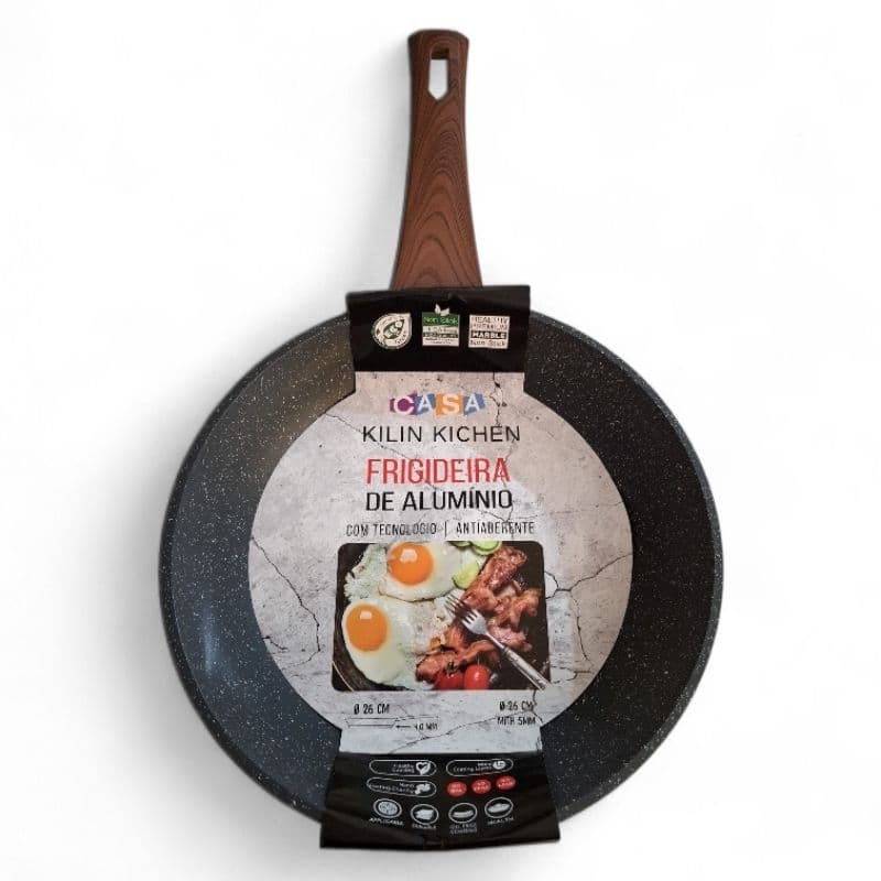 Frigideira de Alumínio Antiaderente 26 Cm com Cabo Aveludado Kilin Kichen