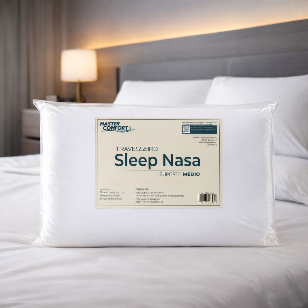 Travesseiro NASA 13cm Viscoelástico Ortopédico Suporte Médio Alto 65x45 Antiácaro