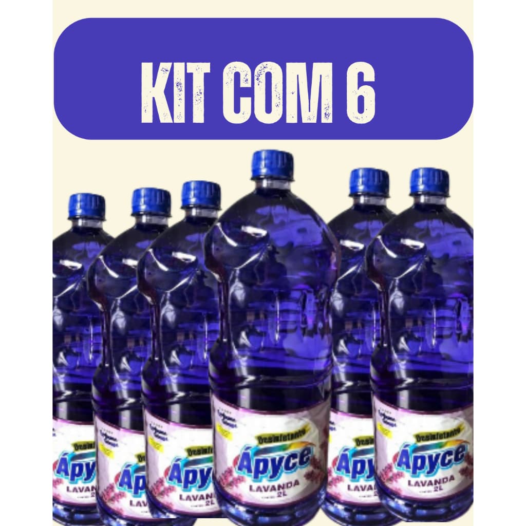 Desinfetante 2 litros Lavanda - Kit com 6 unidades