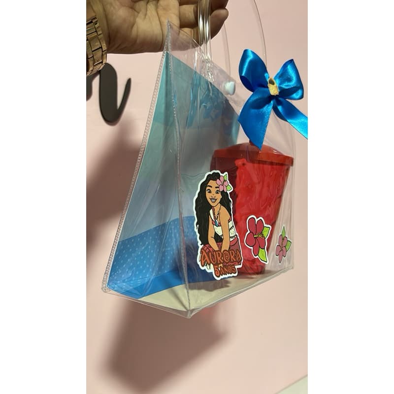 Arte para sacola transparente personalizada no tema que você desejar/