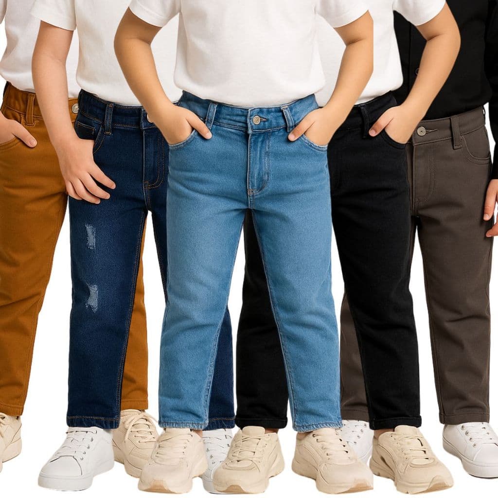 Calça Infantil Menino Brim e Jeans Social Skinny Com Regulador Na Cintura