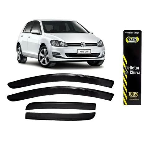 Calha Defletor de Chuva Vw Golf 2015 4 Portas Acrílico Fumê Ecoflex
