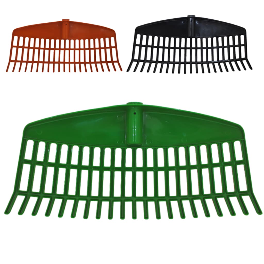 Vassoura Jardim  Rastelo horta grande Plástico Folhas Grama N°21 Preto 21 dentes