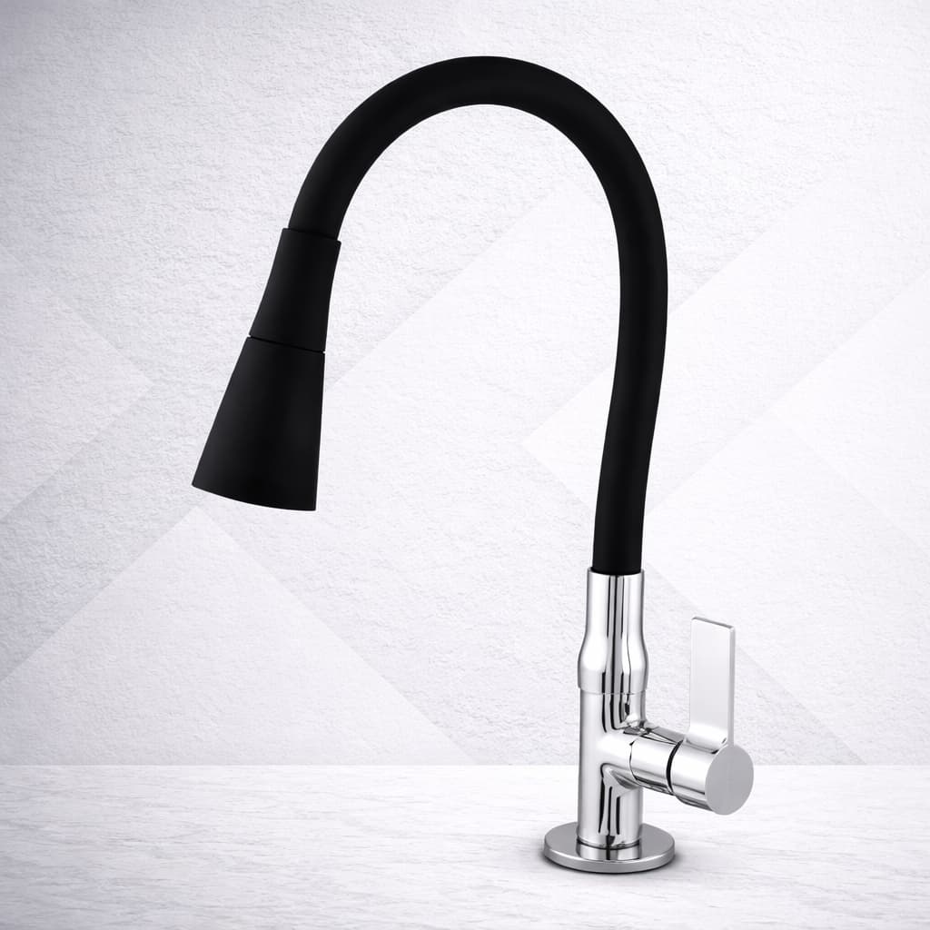 Torneira Cozinha Preta Gourmet Bancada Tubo Conico 2 Jatos