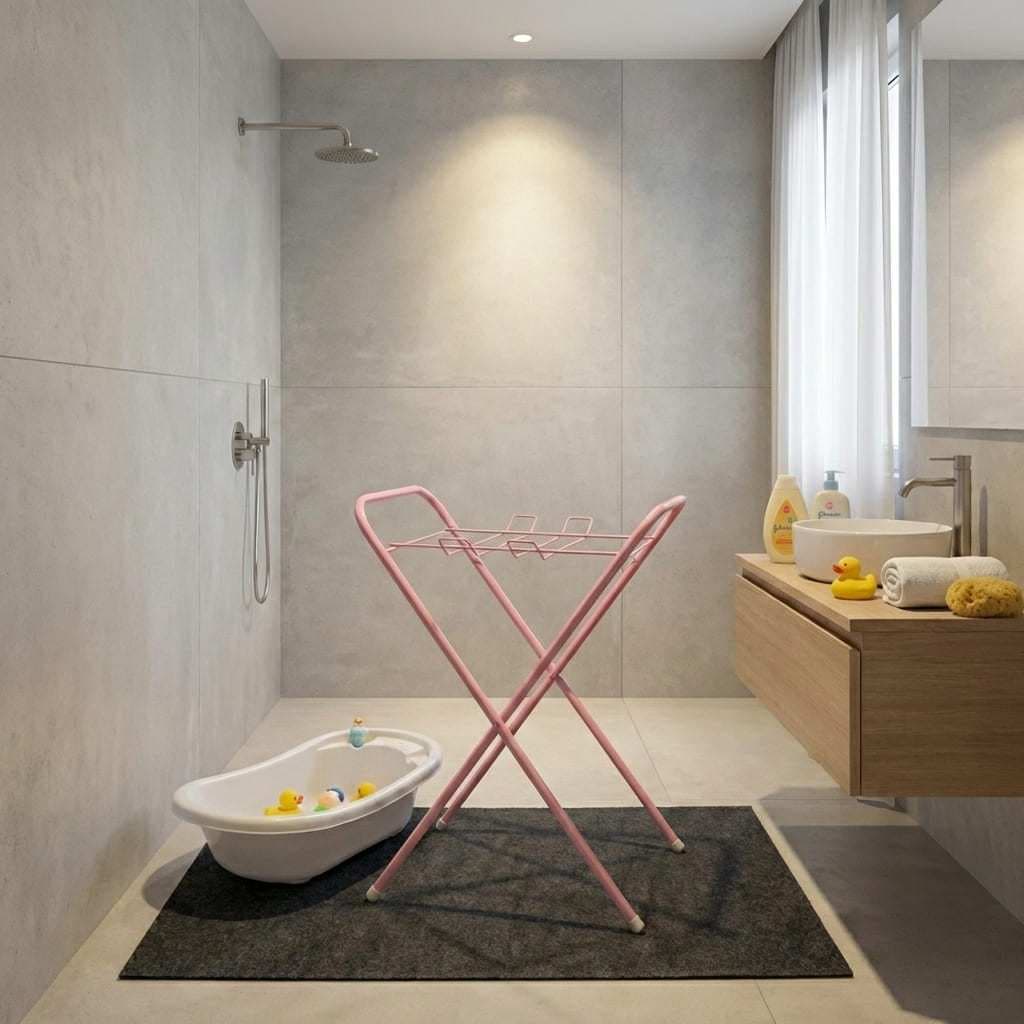 Suporte para Banheira Universal Fácil de Montar e Desmontar Rosa