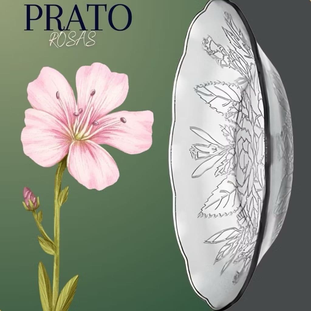 Jogo de prato de vidro rosas com 4 unidades.