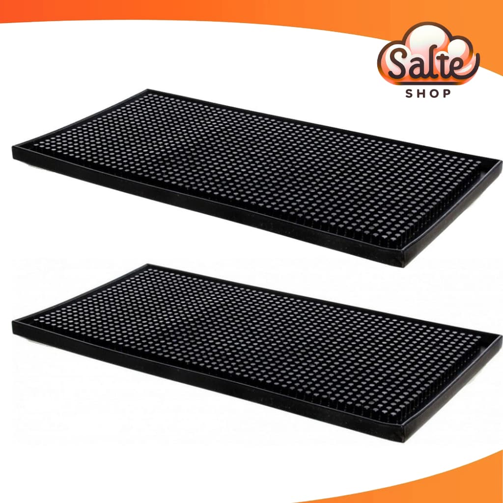 2 Tapetes De Borracha Bar Mat Escorredor 30x15cm PVC Oferta